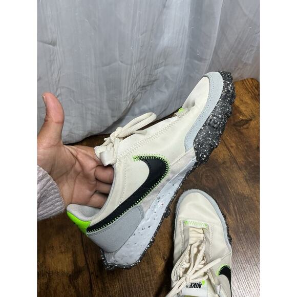 Women's 7 / Men's 5.5 - Nike Waffle Racer Crater Pale Ivory Green Low Sneakers - Picture 9 of 13